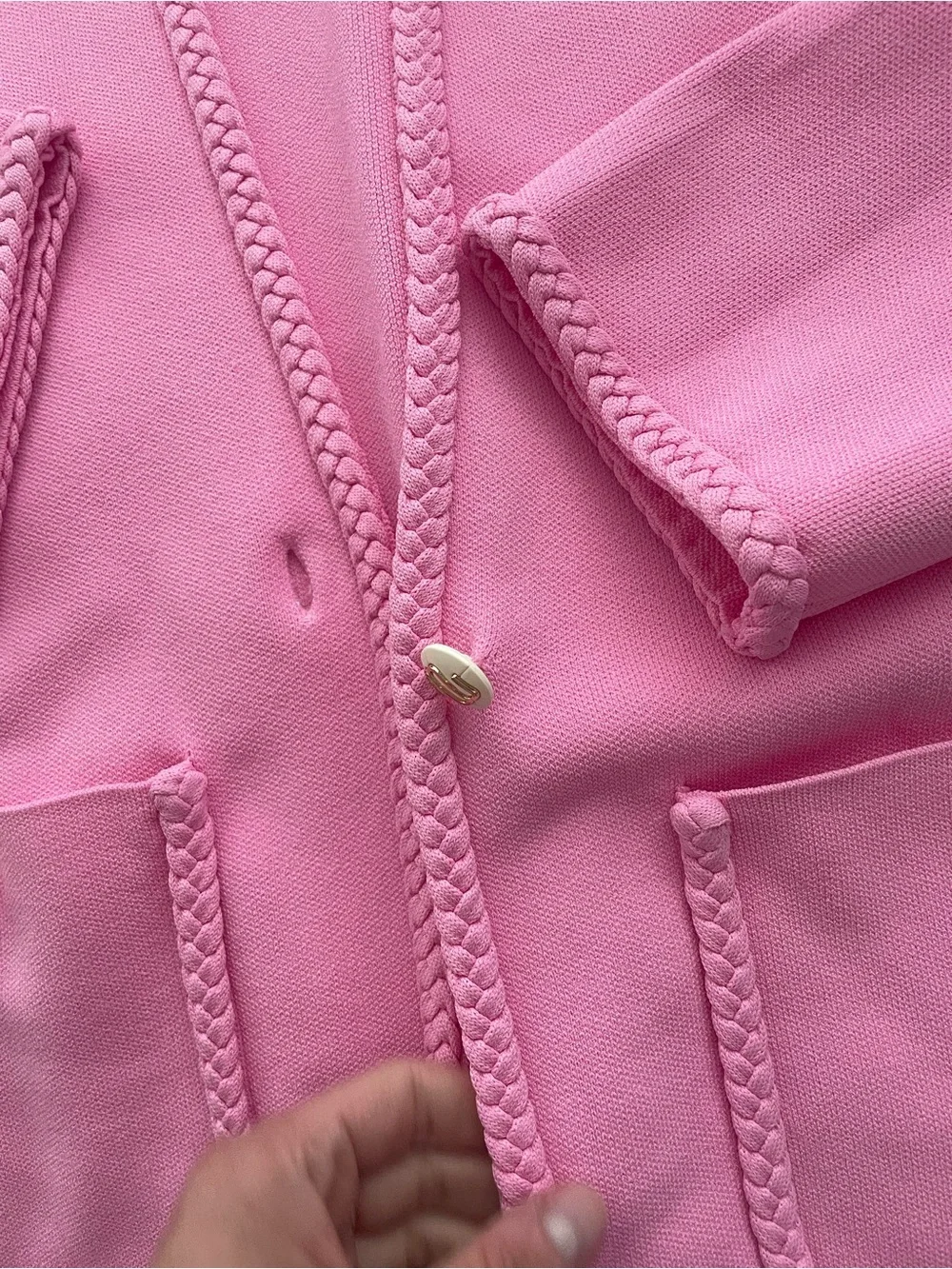 Maje pink braided cardigan - Picture 5 of 9